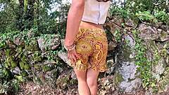 Amateur Babe Compilation Of Barefoot Walks In Forest Showing Narrow Ass And Feet To Strangers