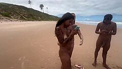 Brazilian Amateur Couple Engages in Interracial Beach Sex Before Watching Friends