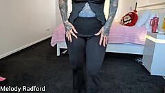 Fit Milf with Huge Fake Tits and Blue Eyes Models in Bedroom Try-On Haul