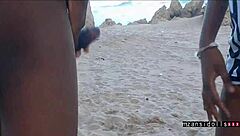 Beachside Passion with Ebony Teen: Ripped Clothes, Dripping Wet Pussy, Intense Creampie and Handjob Climax