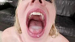 she dives into an intense dap gangbang adventure featuring wide gapes and cum swallowing