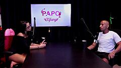 Black guy makes the delicious mulata suck his big cock eagerly in sheer red