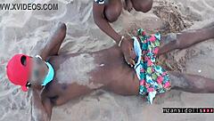 Beachside Passion with Ebony Teen: Ripped Clothes, Dripping Wet Pussy, Intense Creampie and Handjob Climax