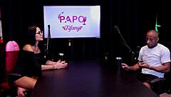 Black guy makes the delicious mulata suck his big cock eagerly in sheer red