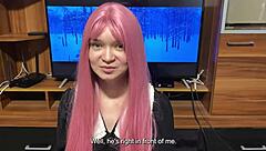 In a daring homemade twist, the cute brunette tried her new student uniform, showcasing blowjob skills to her eager neighbor