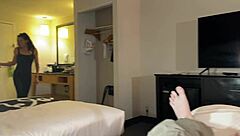 Candice Cum Passionate Fitness Mommy Fucks Muscular Stepson in Bedroom with Cumshot