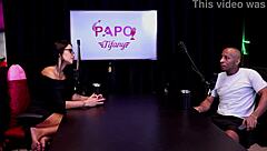 Black guy makes the delicious mulata suck his big cock eagerly in sheer red