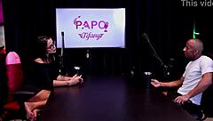 Black guy makes the delicious mulata suck his big cock eagerly in sheer red