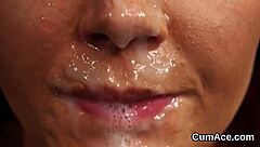 Wicked Honey Gets Jizz Load on Face Swallowing All Sperm in Blowbang