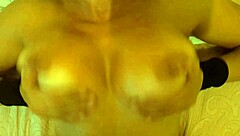 i can't get enough of massaging these huge oiled tits with cum after intense homemade milf handjob