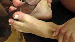 Banged Ho Gives FOOTJOB to Monster Cock in Interracial Fetish