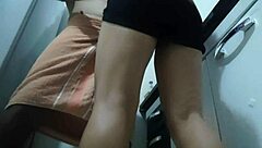 Naughty long hair brunette cousin rubs pussy in shower after workout but craves intense sex instead.