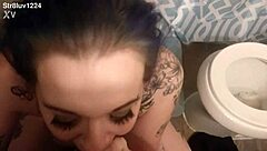 Blonde tries deepthroating massive black cock intensely.