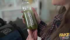 Young Backpacker Drinks Potion Growing Huge Tits In Fake Hostel