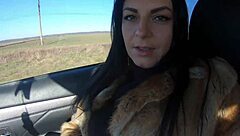 Cheating Tall Wife With Big Ass And Long Legs Sucks Husbands Friend Monster Cock In Outdoor Fur Coat Shopping Affair