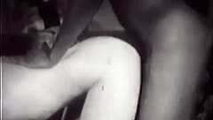 Narrative Vintage interracial threesome unfolds in shadowy London with hairy beaver action.