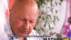 Bold Granny Seduces Handsome Waiter in Stockings for Kinky Cuckold Sex