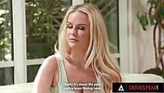 steamy threesome unfolds as hot couple invites sexy neighbor for intense pussy licking and rough fucking