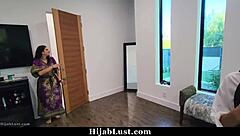 Hijab chicks warming him up for fucking them both in doggystyle and missionary