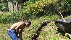 muscular black roommate exits shower naked tattooed latina boss with big ass big tits rides his huge cock in dorm