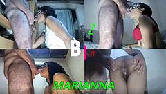 on her knees blowjob 3 - sucking cum into her mouth with deepthroat action 😏