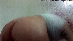 my maid strips and cleans the bathroom with skinny ass shaking