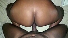 Horny brunette takes massive black cock doggystyle until wet pussy gets creampie finish.