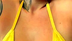 Training at the gym facing Copacabana beach in see-through bikini with my friend, getting all the muscle guys staring at our excited wet pussies!