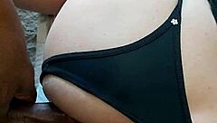 Security guard from the shop dominates and assfucks the naughty black shemale bareback in amateur anal action