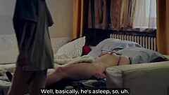 Redhead Milf with Small Tits Gets Passionate Spooning and Cumshot in Bedroom