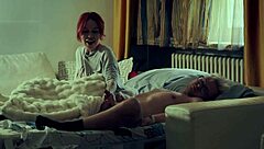 Redhead Milf with Small Tits Gets Passionate Spooning and Cumshot in Bedroom