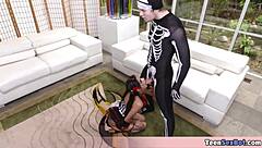 Oh wow, special costume fuck party with horny Katya in Halloween cosplay!