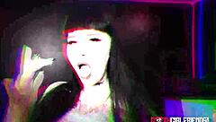 Hey, check out curvy goth Tiffany Nacke taking that massive cock in her juicy hairy pussy!