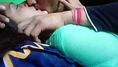 the couple starts with kissing and pressing her boobs intimately