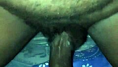 hey check out this hairy ebony college student getting creampie from boyfriend in missionary