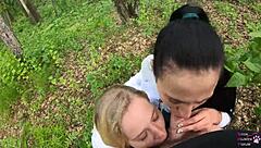 hey guys, can we do this amateur threesome blowjob outdoors with cum in mouth?