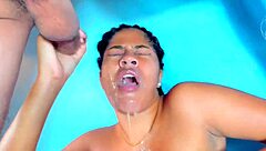 this brunette gives such a sloppy deep throat, it's rough and dominating, oops