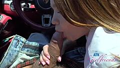 Wow, amateur babe Mazy Myers sucks cock wildly during car driving lesson in GFE POV!