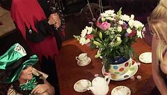 cosplay party escalates to wild group fun with costumes