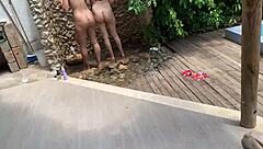 i spy on two girls bathing and after they catch me masturbating they invite me to join