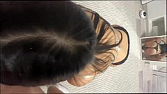 Amateur brunette delivers intense blowjob