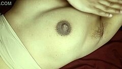 Wow, check out this sexy village girl's hairy armpits and big tits getting massaged!