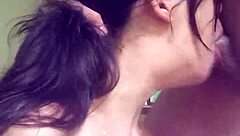 Hey, this naughty little 18+ bitch sucks my dick so good, getting all drooly and covered in cum!