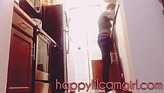 Huge Tall Giantess Ignores You While Cleaning Kitchen In Clothed Domination Webcam Voyeur Recording