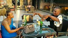 Intense Ebony Sex Goddess Meets Naija Pornstar for Exclusive Bar Fun Maximum Thrills