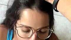 i feel so aroused deepthroating wellington prado's big cock in jean shorts behind mirror