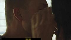 Oh man, this stunning milf rides her stepson's big cock hard, getting her shaved pussy pounded in cowgirl!