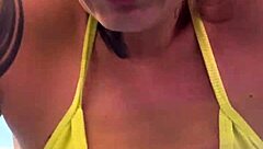 Quase Fui Expulsa Academia De Frente A Praia Copacabana Por Estar Treinando De Biquini Fio Dental Transparente E Todo Molhado Na Buceta Roshinha!