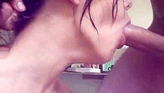 Hey, this naughty little 18+ bitch sucks my dick so good, getting all drooly and covered in cum!