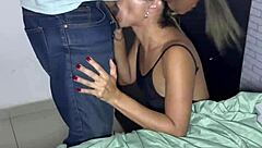 belinha gifted the fan her tight pussy and got two cumshots inside from the muscular couple